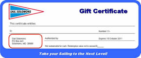 Sailing Gift Certificates